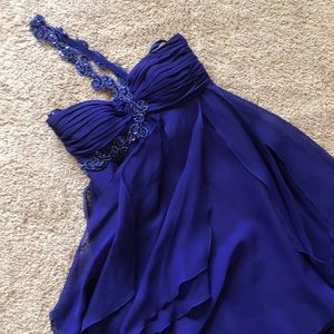 Indigo Dress with Beaded Strap